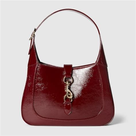 gucci jackie patent red|Gucci shoulder bag.